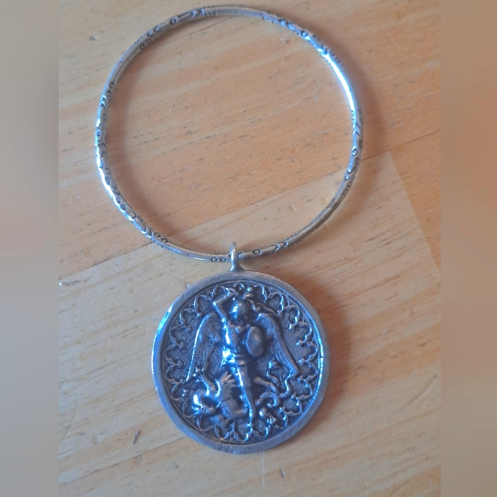 Love Tokens Jewelry Silver Saint Pendant Charm Bracelet